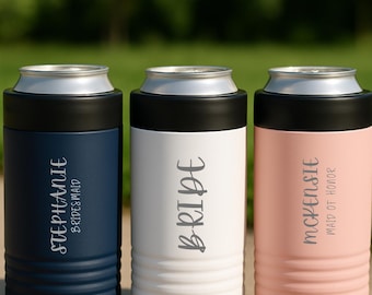 Personalized Can Cooler Bridesmaid Gift Engraved Can Cooler Slim Can Holder Drink Holder Bridesmaid Proposal Gift Bridal Party Bachelorette