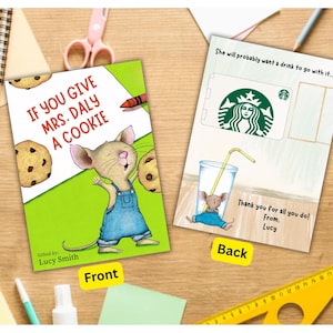 Cadeaukaarthouder als je een leraar een koekje geeft: afdrukbare waardering voor de leraar