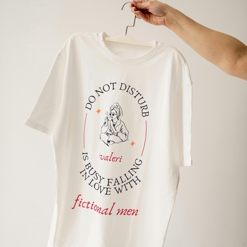 Custom Name Do Not Disturb Falling in Love with Fictional Men Shirt Personalized Unisex Graphic T Shirt Booktok Romance Funny Gift Tee