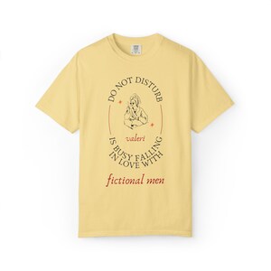 Custom Name Do Not Disturb Falling in Love with Fictional Men Shirt Personalized Unisex Graphic T Shirt Booktok Romance Funny Gift Tee