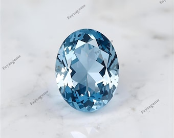 Pietra preziosa di topazio azzurro cielo naturale / taglio ovale da 12,45 ct, pietra portafortuna del mese di dicembre