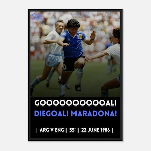 Maradona&#39;s Goal Of The Century - Framed Poster | Iconic Goals Series