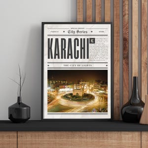 Karachi City Wall Art Vintage Newspaper Style City Wall Art Printable Karachi Poster City Decor Art Instant Digital Download Home Decor Gift
