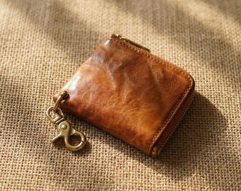 Handmade Leather Wallet, Zipper Clutch, Travel Wallet, Leather Zipper Wallet