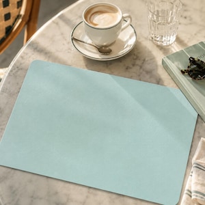 Personalized Leather Placemat, Luxury Leather Table Mat, Custom Engraved Dining Placemat, Elegant Dinner Party Table Decor