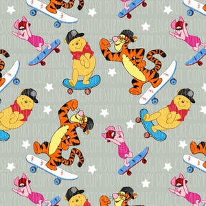 Bear Skater Seamless Pattern Skateboarding Bear Digital Paper Cute Animal Boys Printable Background