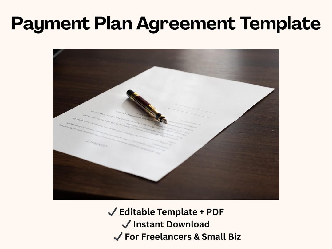 Payment Plan Agreement Template – Editable Installment Contract for ...