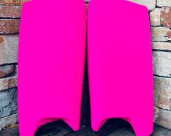 Solid, Matte, Hot Pink, Smooth Spandex Indoor Goalie Sliders Slicks Leg Guard Covers Size M/L
