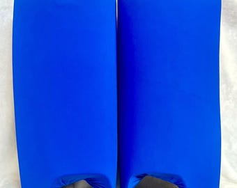 Solid Royal Blue Smooth Spandex Indoor Goalie Sliders Slicks Leg Guard Covers Size M/L