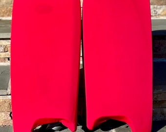 Solid, Matte, Red, Smooth Spandex Indoor Goalie Sliders Slicks Leg Guard Covers Size M/L