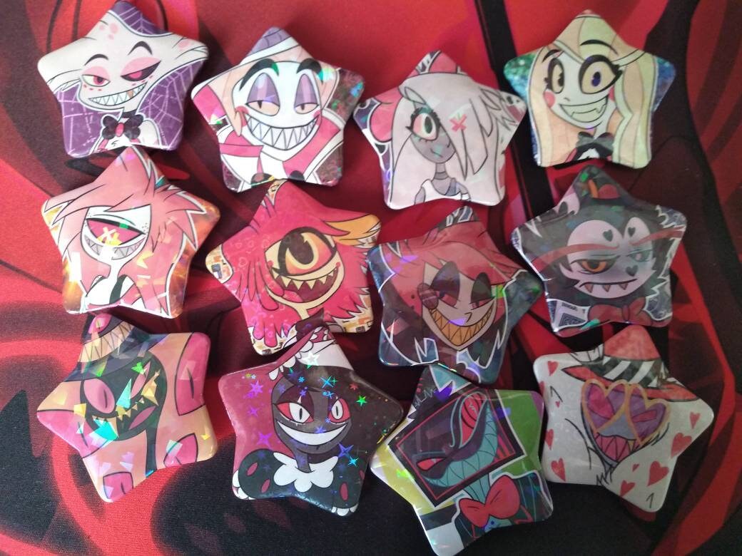 Hazbin Hotel / Helluva Boss Star Shaped Pins Now With Fizz - Etsy