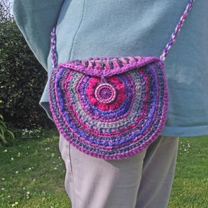 Embroidered tie dye bag Sunset Garden, ethnic festival bag, boho