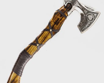 Hacha Tomahawk pesada – Hecha a mano en acero de alto carbono 1095 / Estilo vikingo y táctico