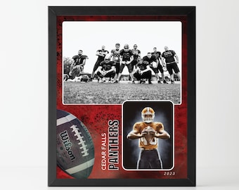 Memory Mate Template for Canva - Beautiful template to showcase your football players! Red and Black team colors