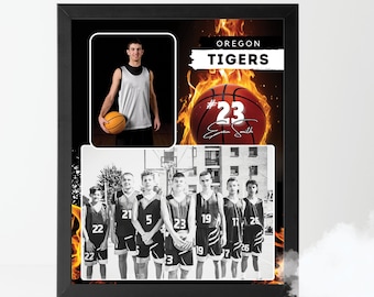 Memory Mate Basketball Template for Canva - Showcase your players with this beautiful template! Fast and easy to use! CANVA MEMORY MATE