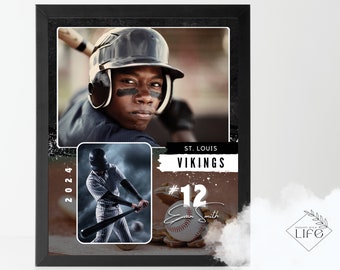 Plantilla de collage de fotos de béisbol para recordar momentos especiales – Canva