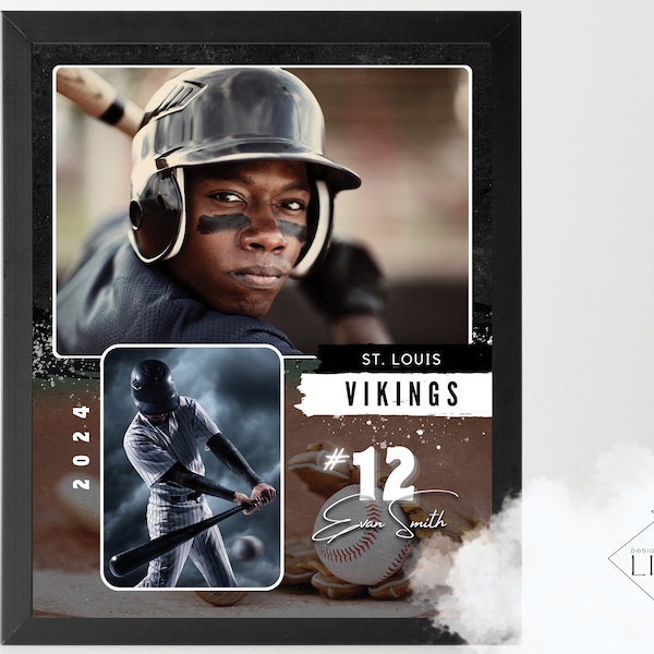 BASEBALL Memory Mate Templates for **Canva** - Beautiful template to showcase your baseball players!