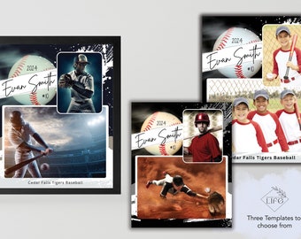 Three BASEBALL Memory Mate Templates for **Canva** - Beautiful template to showcase your baseball players!