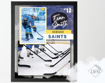 Memory Mate Hockey Template for CANVA - Showcase your players with this beautiful template! Fast and Easy!