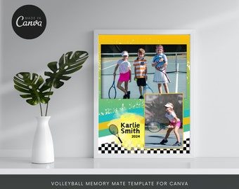 Plantilla de memoria de tenis para Canva (descarga digital)
