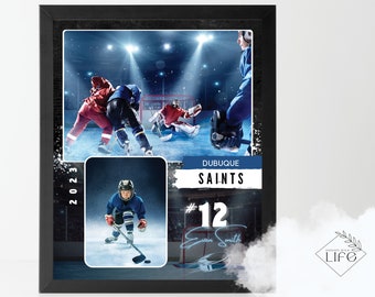 Hockey Memory Mate Templates for Canva - Beautiful template to showcase your hockey players!