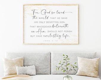 Boho Farmhouse Style Bible Verse John 3:16