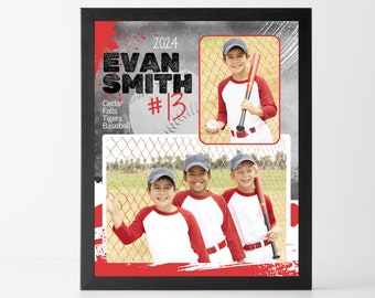 Plantilla de collage de fotos de béisbol para recuerdos - Canva (Descarga digital)