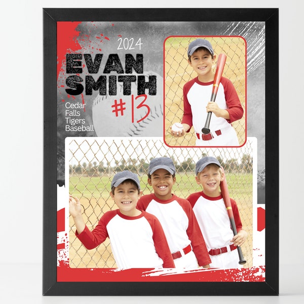 BASEBALL Memory Mate Templates for **Canva** - Beautiful template to showcase your baseball players! Showcase your players easily!