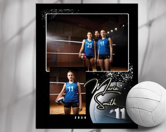 Plantilla Memory Mate de voleibol: Collage de fotos de equipos profesionales de Canva (digital)