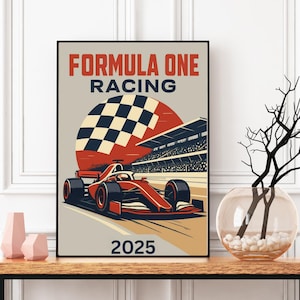 Retro Formula One Poster: 2025 F1 Racing Wall Art (Digital Download)