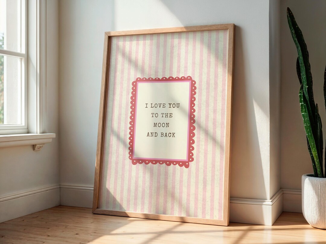 I Love You to the Moon and Back Poster – Neutral Wall Art, Beige ...