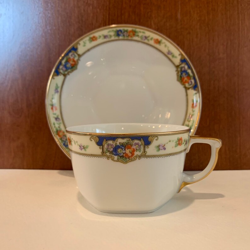 Savoy China Cups and Saucers Czechoslovakia set of 6 Octagon Etsy