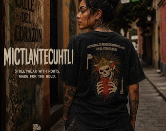 Aztec Mictlantecuhtli - Oversized Cotton T-Shirt