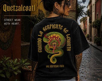 Aztec Quetzalcoatl - Oversized Cotton T-Shirt