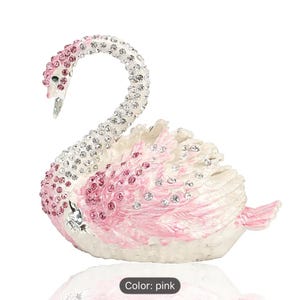 Elegante Kristallschwan Schmuckschatulle