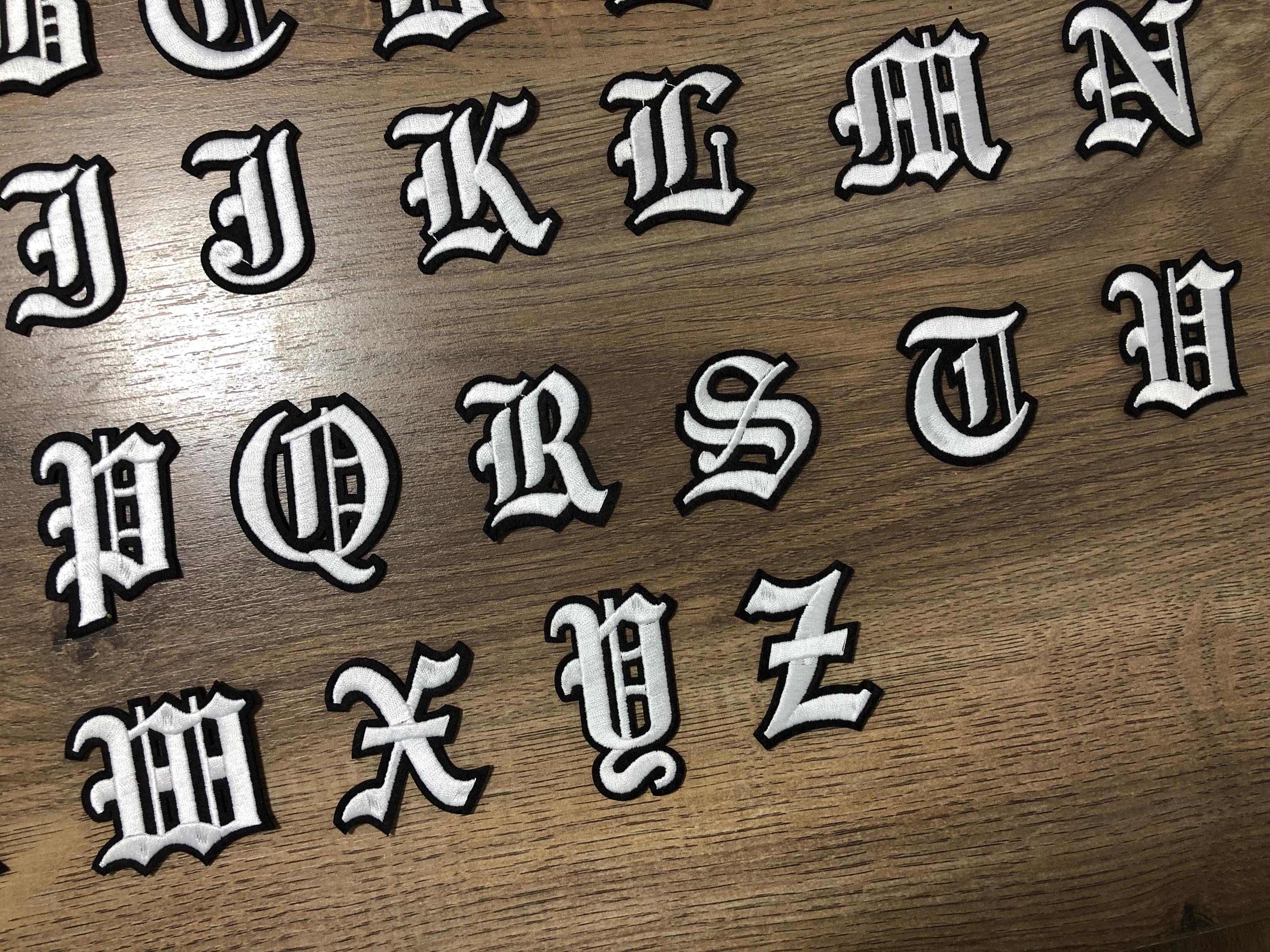 Vintage Iron on Letters & Numbers Custom Embroidered Name Patches for ...