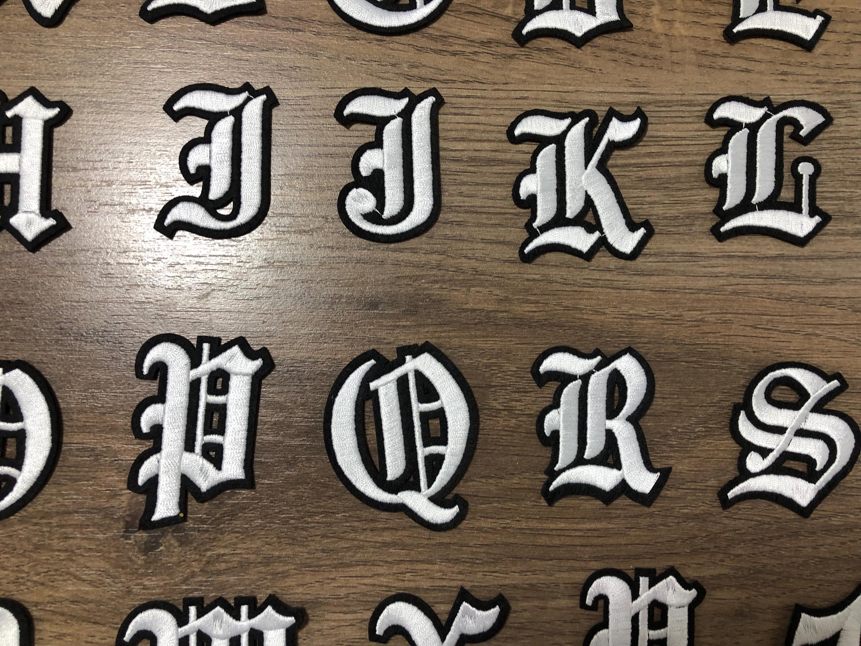 Vintage Iron on Letters & Numbers Custom Embroidered Name Patches for ...
