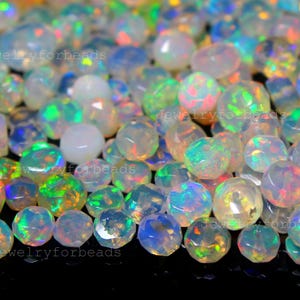 Ethiopian Opal Faceted Rondelle Beads: Natural Gemstone Strand, Jewelry Making