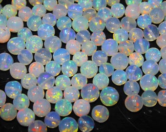 Opal Beads Smooth Round Natural Ethiopian Gemstones for Handmade Jewelry Gifts