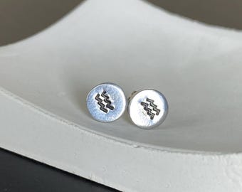 Minimalist Customizable Aluminum Stud Handstamped Earrings