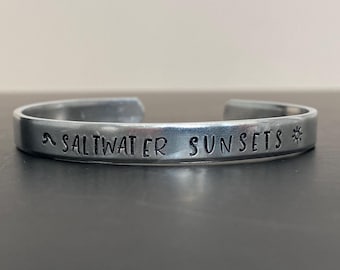 Saltwater Sunsets Aluminum Beach Lover Bracelet
