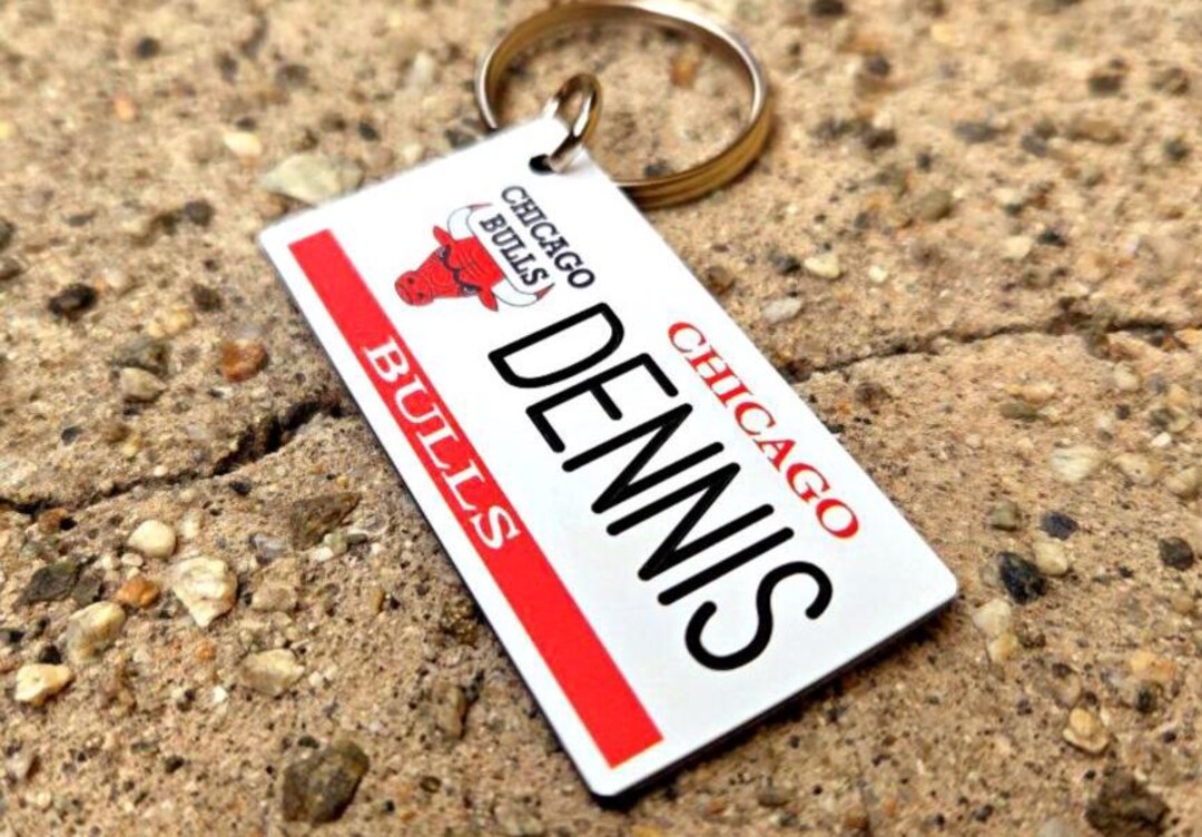 Personalized Chicago BULLS License Plate Engraved Keychain, Key Ring ...