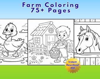 Farm Animals Coloring Pages for Kids – Barn & Garden Scenes (PDF Download)