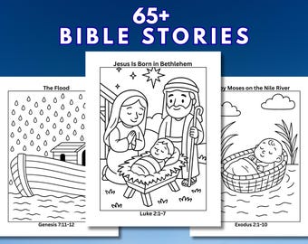 Bible Stories Coloring Pages, 65+ Christian Sheets, Bible Verse Coloring, Christian Scripture