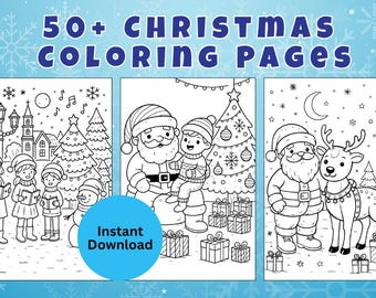 Christmas Coloring Pages: Festive Winter Holiday Designs (Digital Download)
