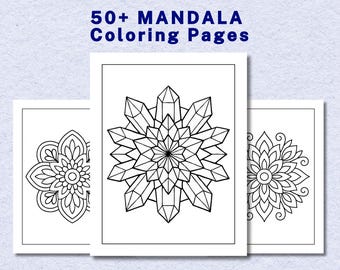 Mandala Coloring Pages, 50+ Designs for Relaxation, Pattern Coloring Pages, Coloring Pages For Adults