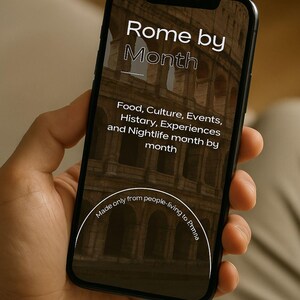 Rome per maand! App-stijlgids | Digitale download voor locals | Interactieve kaarten, evenementen, offline gebruik