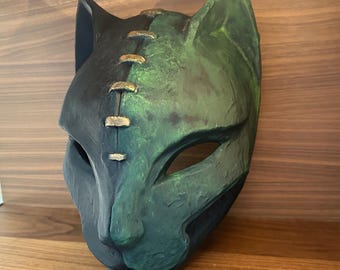 Lies of P inspired Black Cat's Mask | life-size realistic 3D-printed mask | con-ready cosplay prop | display decor