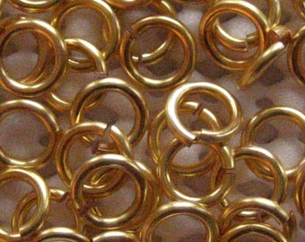 Jump Rings 200 -- 18 ga 3.5mm Handmade Non Tarnish Gold