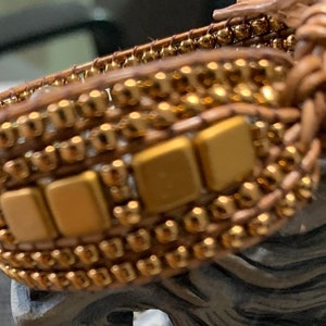 Beaded Leather Cuff Wrap Bracelet image 3